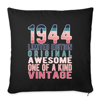 Edition limitée depuis 1944 Anniversaire Millésime 1944 - Housse de coussin décorative 45 x 45 cm - noir - Devant