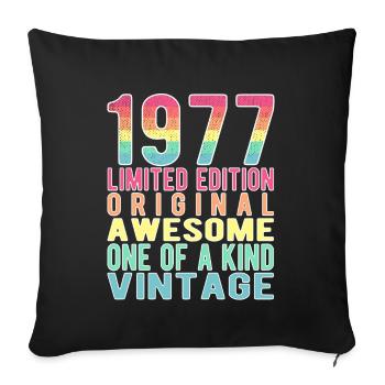 Limited Edition Since 1977 Birthday Vintage 1977 - Sofa pillowcase 17,3'' x 17,3'' (45 x 45 cm) - black - Front