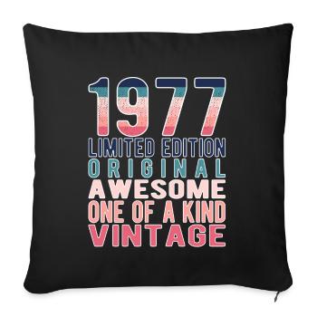 Limited Edition Since 1977 Birthday Vintage 1977 - Sofa pillowcase 17,3'' x 17,3'' (45 x 45 cm) - black - Front