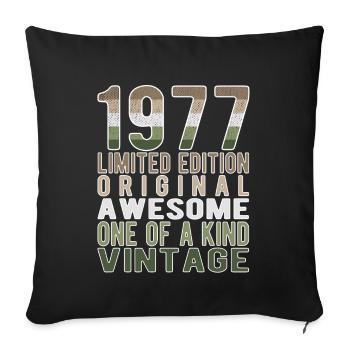 Limited Edition Since 1977 Birthday Vintage 1977 - Sofa pillowcase 17,3'' x 17,3'' (45 x 45 cm) - black - Front