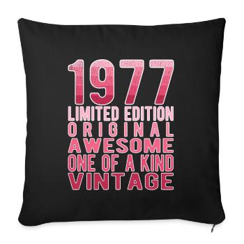 Limited Edition Since 1977 Birthday Vintage 1977 - Sofa pillowcase 17,3'' x 17,3'' (45 x 45 cm) - black - Front