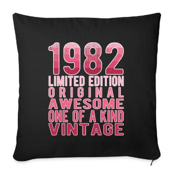 Edition limitée depuis 1982 Anniversaire Millésime 1982 - Housse de coussin décorative 45 x 45 cm - noir - Devant