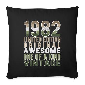 Edition limitée depuis 1982 Anniversaire Millésime 1982 - Housse de coussin décorative 45 x 45 cm - noir - Devant