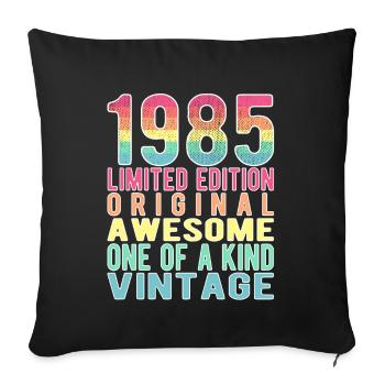 Edition limitée depuis 1985 Anniversaire Millésime 1985 - Housse de coussin décorative 45 x 45 cm - noir - Devant