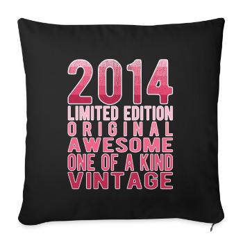 Limited Edition Since 2014 Birthday Vintage 2014 - Sofa pillowcase 17,3'' x 17,3'' (45 x 45 cm) - black - Front