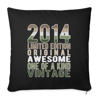 Edition Limitée Depuis 2014 Anniversaire Millésime 2014 - Housse de coussin décorative 45 x 45 cm - noir - Devant