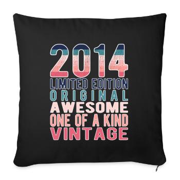 Limited Edition Since 2014 Birthday Vintage 2014 - Sofa pillowcase 17,3'' x 17,3'' (45 x 45 cm) - black - Front