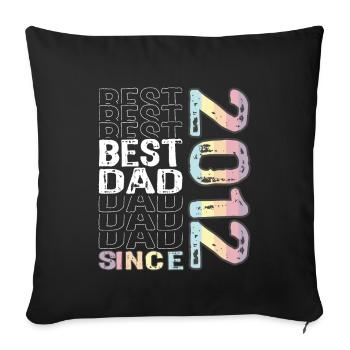 Best dad in the world since 2012 Father's Day - Sofa pillowcase 17,3'' x 17,3'' (45 x 45 cm) - black - Front