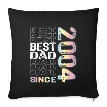 Bester Papa der Welt seit 2004 Vatertag - Sofakissenbezug 45 x 45 cm - Schwarz - Vorne