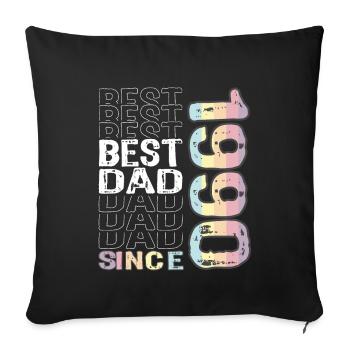 Best dad in the world since 1990 Father's Day - Sofa pillowcase 17,3'' x 17,3'' (45 x 45 cm) - black - Front
