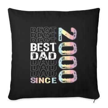 Bester Papa der Welt seit 2000 Vatertag - Sofakissenbezug 45 x 45 cm - Schwarz - Vorne