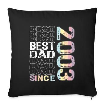 Best dad in the world since 2003 Father's Day - Sofa pillowcase 17,3'' x 17,3'' (45 x 45 cm) - black - Front