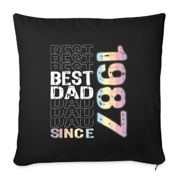 Best dad in the world since 1987 Father's Day - Sofa pillowcase 17,3'' x 17,3'' (45 x 45 cm) - black - Front