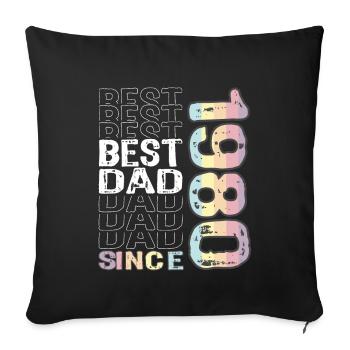 Best dad in the world since 1980 Father's Day - Sofa pillowcase 17,3'' x 17,3'' (45 x 45 cm) - black - Front
