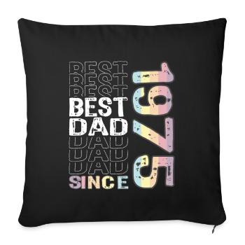 Meilleur papa du monde depuis 1975 Fête des pères - Housse de coussin décorative 45 x 45 cm - noir - Devant