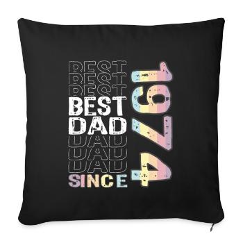 Best dad in the world since 1974 Father's Day - Sofa pillowcase 17,3'' x 17,3'' (45 x 45 cm) - black - Front