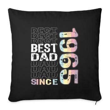 Bester Papa der Welt seit 1965 Vatertag - Sofakissenbezug 45 x 45 cm - Schwarz - Vorne
