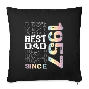 Best dad in the world since 1957 Father's Day - Sofa pillowcase 17,3'' x 17,3'' (45 x 45 cm) - black - Front