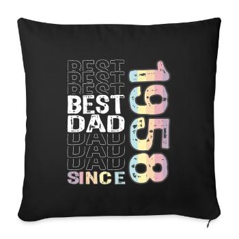 Best dad in the world since 1958 Father's Day - Sofa pillowcase 17,3'' x 17,3'' (45 x 45 cm) - black - Front