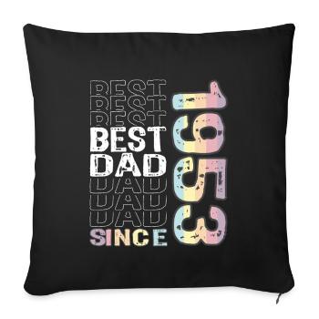 Meilleur papa du monde depuis 1953 Fête des pères - Housse de coussin décorative 45 x 45 cm - noir - Devant