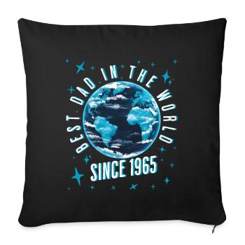 Bester Papa der Welt seit 1965 Vatertag - Sofakissenbezug 45 x 45 cm - Schwarz - Vorne
