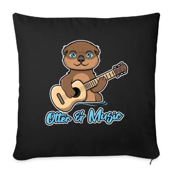 Otters and Music Ukulele Ironic Otter Zitat - Sofakissenbezug 45 x 45 cm - Schwarz - Vorne