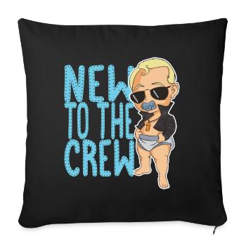 Neu in der Team, Baby oder neues Mitglied Geschenk - Sofakissenbezug 45 x 45 cm - Schwarz - Vorne