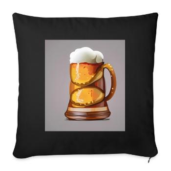 Brezelbier - Sofakissenbezug 45 x 45 cm - Schwarz - Vorne