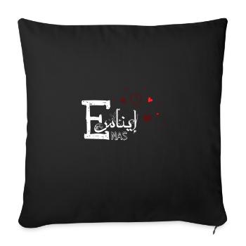 Enas Name auf Arabische T-shirt Geschenkidee - Sofakissenbezug 45 x 45 cm - Schwarz - Vorne