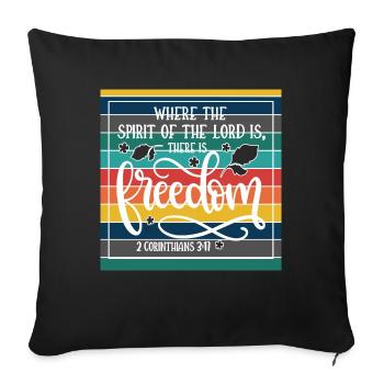 Dessein chrétien là où est l’ du Seigneur - Housse de coussin décorative 45 x 45 cm - noir - Devant
