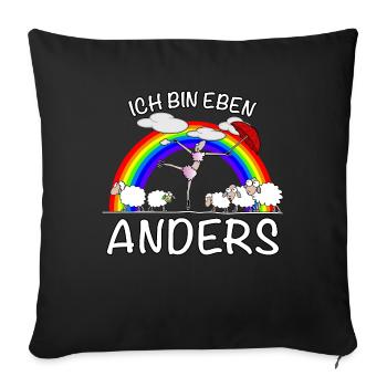 Ich bin anders - Sofakissenbezug 45 x 45 cm - Schwarz - Vorne