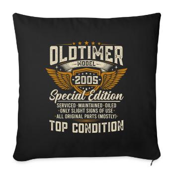 Oldtimer 2005 Jahrgang geboren Geburtstag Geschenk - Sofakissenbezug 45 x 45 cm - Schwarz - Vorne