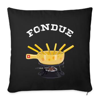 Fondue blanc - Housse de coussin décorative 45 x 45 cm - noir - Devant