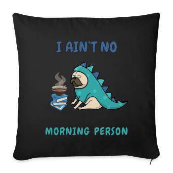 Morning mustache design funny - Sofa pillowcase 17,3'' x 17,3'' (45 x 45 cm) - black - Front