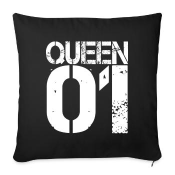 King Queen one Prince Princess Family Group - Sofa pillowcase 17,3'' x 17,3'' (45 x 45 cm) - black - Front