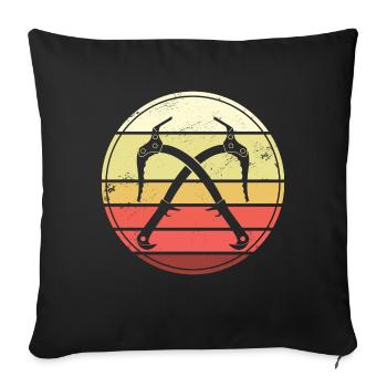 Eisklettern Retro Eispickel Eiskletterer - Sofakissenbezug 45 x 45 cm - Schwarz - Vorne