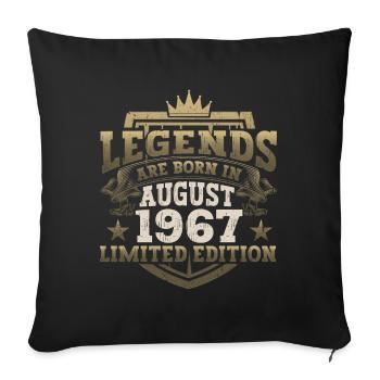 Légende Août 1967 55ème Anniversaire Cadeau Hommes - Housse de coussin décorative 45 x 45 cm - noir - Devant