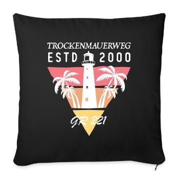 Mallorca Trockenmauerweg GR 221 wandern Geschenk - Sofakissenbezug 45 x 45 cm - Schwarz - Vorne