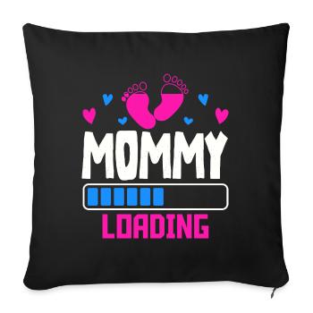 Femme enceinte, enfin je vais être maman - Housse de coussin décorative 45 x 45 cm - noir - Devant