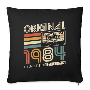 1984 Vintage Born Vintage Rétro Anniversaire - Housse de coussin décorative 45 x 45 cm - noir - Devant