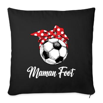 Maman Foot - Housse de coussin décorative 45 x 45 cm - noir - Devant