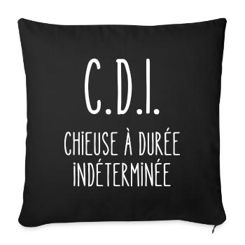 chieuse à durée indéterminée - Housse de coussin décorative 45 x 45 cm - noir - Devant
