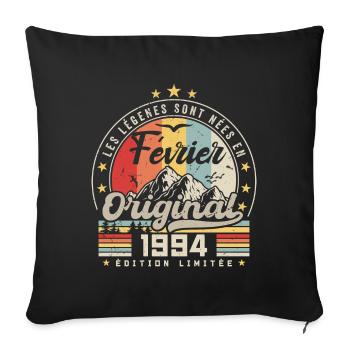 Februar 1994 Geschenk zum 30-jährigen Jubiläum Februar 1994 - Sofakissenbezug 45 x 45 cm - Schwarz - Vorne