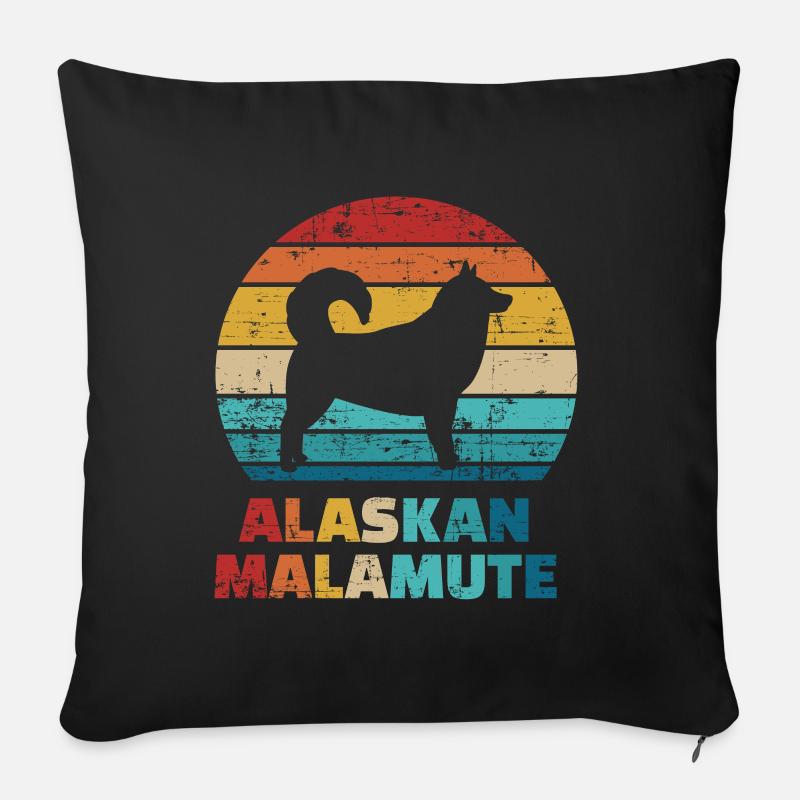 Malamute d'Alaska - Housse de coussin décorative 45 x 45 cm - noir