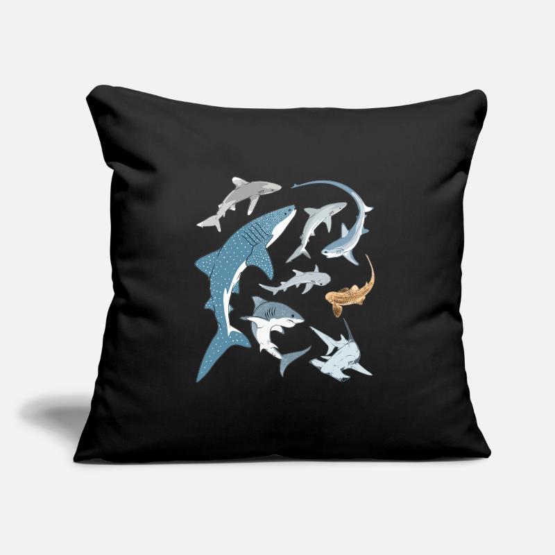 Types de requins Espèces de requins Housse de coussin décorative 45 x 45 cm
