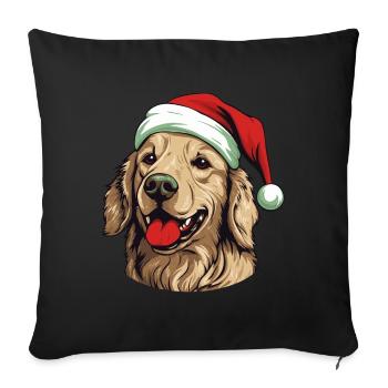 Golden Retriever Dog Head Christmas Christmas - Sofa pillowcase 17,3'' x 17,3'' (45 x 45 cm) - black - Front