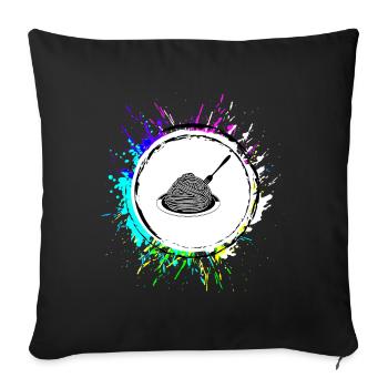 Spaghetti symbol - Sofa pillowcase 17,3'' x 17,3'' (45 x 45 cm) - black - Front