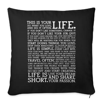 La clé du bonheur - Housse de coussin décorative 45 x 45 cm - noir - Devant