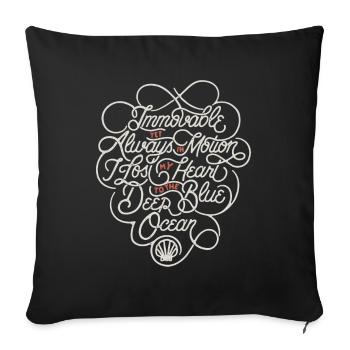 J'ai perdu mon coeur à l'océan - Housse de coussin décorative 45 x 45 cm - noir - Devant