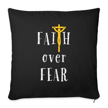 Jesus, Jesus, Jesus Christian Christian Christian - Sofa pillowcase 17,3'' x 17,3'' (45 x 45 cm) - black - Front